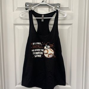 Black racer back tee